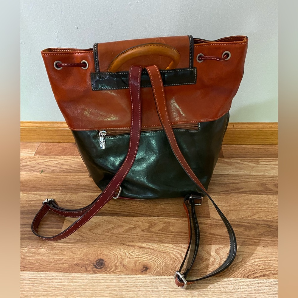 Italian Leather Multi Color Backpack - Picture 2 of 12